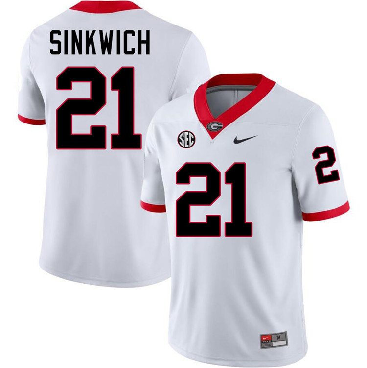 Frank Sinkwich Georgia Jersey,University Of Georgia Bulldogs Football Jersey,Uniforms,Gears-White